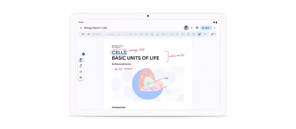 Google docs markup