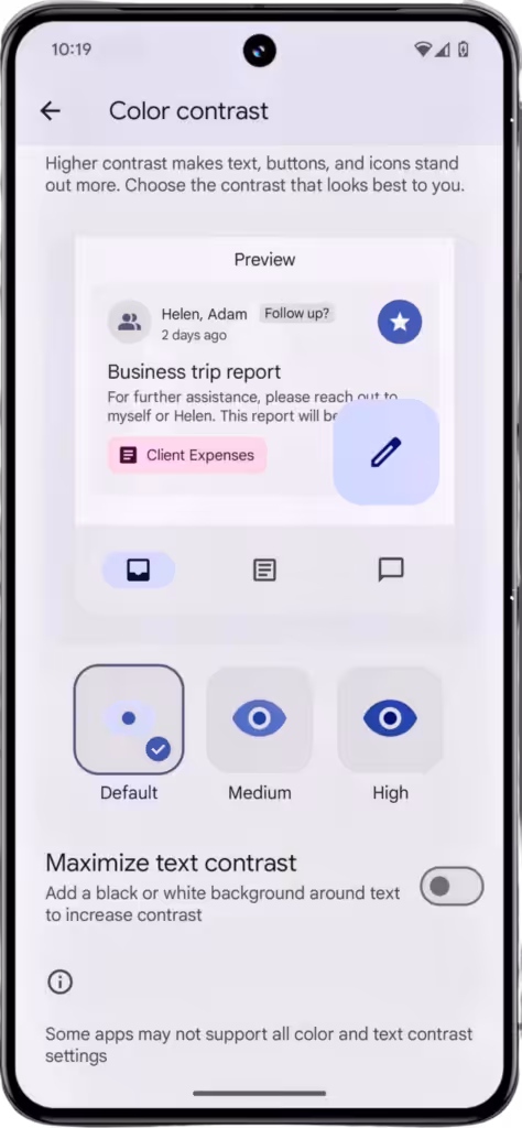 Contrast Enhancement controls